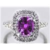Image 1 : Ceylon Pink Sapphire  3.28 ctw Diamond Ring 14KW