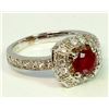 Image 2 : Ruby 1.00CT / Diamond 0.71CT / 14K White Gold Ring 4.49 Gram