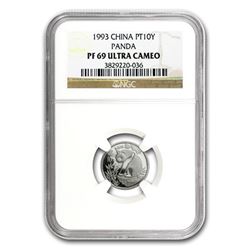 1993 China 1/10 oz Proof Platinum Panda PF-69 NGC