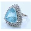 Image 3 : PARAIBA TOURMALINE 14.97CT, 18K W/G RING 11.86GRAM / DIAMOND 1.67CT