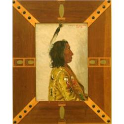 ELBRIDGE AYER BURBANK (American. 1858-1949), "Chief Red-Cloud, Sioux". Signed E.A. Burbank and...
