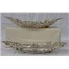 Image 1 : GOOD PAIR OF RETICULATED STERLING SILVER BREAD TRAYS, American. 1876-1915. Each of boat shape w...