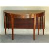 Image 1 : CHIPPENDALE INLAID MAHOGANY DINING TABLE, American. 18th Century. In two parts. Each D-shaped t...
