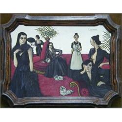 KEITH INGERMANN (American. 20th Century), "The House of the White Pekingese". Signed K. Ingerma...