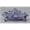 Image 1 : DELFT BLUE AND WHITE POTTERY INKSTAND, Dutch. 19th Century. The shell and scroll molded stand d...