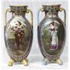 Image 1 : GOOD PAIR OF CONTINENTAL PORCELAIN VASES, European. Late 19th Century. Painted by Gilland. Sign...