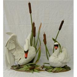 PAIR OF BOEHM PORCELAIN "MUTE SWANS", American. Issued 1982-84. Each signed. Studio No. 40219....