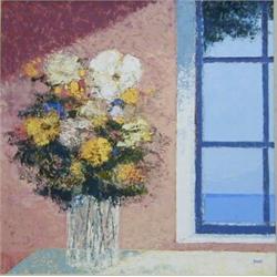 DOMINIQUE DORIE (French. 20th Century), "Fleurs Au Vase Transparent". Signed Dorie l/r. Also ti...