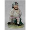 Image 1 : STAFFORDSHIRE POTTERY FIGURE, English. 19th Century. The jolly man sitting on a barrel holding...