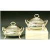 Image 1 : PAIR OF GEORGE III STERLING SILVER SAUCE TUREENS AND COVERS, English. London. 1819. Maker: John...