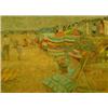 Image 1 : FRANCOIS GALL (French. 1912-1987), "La Plage A Cabourg". Signed F. Gall l/r. Also titled on the...
