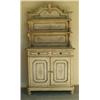 Image 1 : VENETIAN PAINTED HUTCH, Italian. The rectangular molded top with canted corners supporting the...