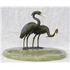 Image 1 : ART DECO PATINATED BRONZE, IVORY AND ONYX PEN TRAY, European. Circa 1930. The circular bowl wit...