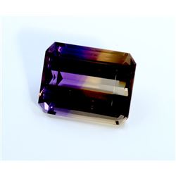 25.05 ct & up AMETRINE RADIANT Bi Color Quartz Amethyst/Citrine