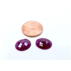 11 ct & up Natural Ruby Round Shaped Loose Stone (11.26) 2Pcs