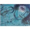 Image 2 : Marc Chagall Flutist Musician Art Print -Blue Flute