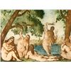 Image 2 : Cezanne Colored Etching Art Print - Five Bathers