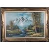 Image 1 : Cole Original Painting Mountain Landscape -Framed
