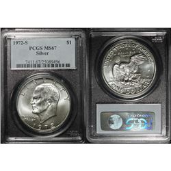 1972-S $1 Eisenhower Silver Dollar PCGS MS67