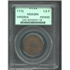 Image 1 : 1773 1/2P Virginia Halfpenny, Period MS63 Brown PCGS. Breen-180, 7 harp strings. A well struck and a