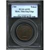 Image 1 : 1789 TOKEN Mott Token, Thin Planchet, Engrailed Edge AU55 PCGS. Breen-1025. Struck on a somewhat irr
