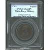Image 1 : 1783 1C Washington & Independence Cent, Large Military Bust MS62 Brown PCGS. Baker-4, R.1. Deep brow