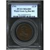 Image 1 : 1795 1/2P Washington Grate Halfpenny, Large Buttons, Reeded Edge MS63 Brown PCGS. Baker-29AA, R.1. G