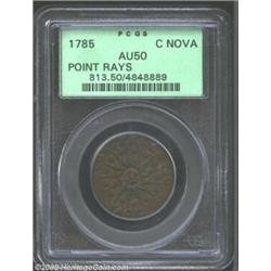 1785 COPPER Nova Constellatio Copper, Pointed Rays AU50 PCGS. Crosby 4-D. A boldly detailed medium-b