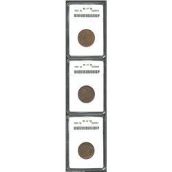 1833 1/2 C MS61 Red and Brown ANACS, B-1, C-1, R.1, iridescent olive and lilac patina, well struck w