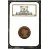 Image 1 : 1857 1/2 C PR65 Red and Brown NGC. B-2, C-1, R.4. Despite its status as the more common of the two d