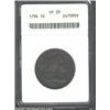 Image 1 : 1794 1C Head of 1794 VF25 ANACS. S-65, R.1. A purple-brown example that has lighter color on the dev