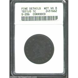 1811/0 1C--Corroded--ANACS. Fine Details, Net VG8. S-286, R.3. Porous only between OF and AMERICA, b