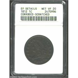 1812 1C Large Date--Corroded, Scratched--ANACS. XF Details, Net VF20. S-289, R.1. With overall bold.