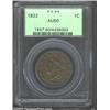 Image 1 : 1832 1C Medium Letters AU50 PCGS. N-1, R.2. A chocolate-brown Cent that has light rub on Liberty's b