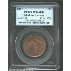 1837 1C Medium Letters MS66 Red and Brown PCGS. We wholeheartedly recommend this coin to certified t