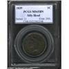 Image 1 : 1839 1C Silly Head MS65 Brown PCGS. N-9, R.2. A heavy diagonal die crack (as made) bisects the obver