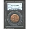 Image 1 : 1853 1C MS64 Red PCGS. N-13, R.1. The 1 in the date is boldly repunched at the base. The pinkish-red