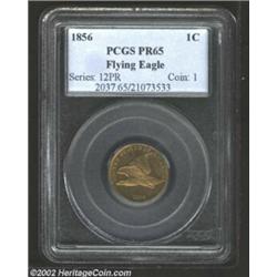 1856 1C PR65 PCGS. Snow-9. A second, and even finer representative of this popular die marriage, bot
