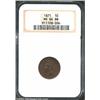 Image 1 : 1871 1C MS66 Brown NGC. Bold N in ONE. Ample hints of honey-brown color peers from beneath the lilac