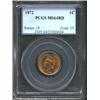 Image 1 : 1872 1C MS64 Red PCGS. The horizontal stripes of the shield are typically struck, but this well pres
