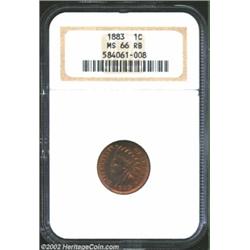 1883 1C MS66 Red and Brown NGC. Luminous gold and ruby-red color emerges from the borders. Although.