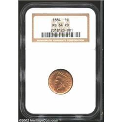 1884 1C MS64 Red NGC. Fully struck and free from noticeable abrasions, the obverse and reverse have.