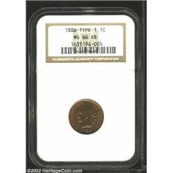 1886 1C Type One MS66 Red and Brown NGC. A nicely struck and virtually pristine Gem that is dominate