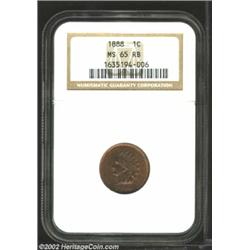 1888 1C MS65 Red and Brown NGC. Deep golden-brown fields complement the violet devices. An essential