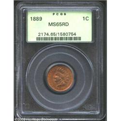 1889 1C MS65 Red PCGS. Sharply struck and well preserved, the varying shades of orange-red and yello