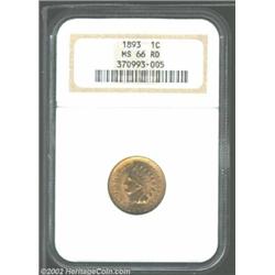 1893 1C MS66 Red NGC. The radiant yellow and champagne-rose color increases the charm of this highly