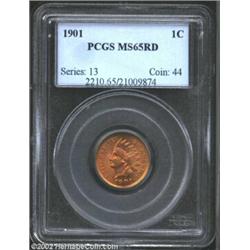 1901 1C MS65 Red PCGS. A frosty Gem with an excellent strike throughout and just a hint of orange-go