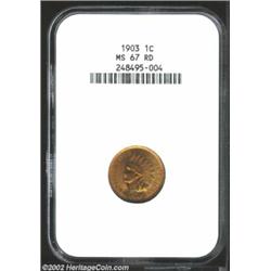 1903 1C MS67 Red NGC. We have handled very few 1903 Indian Cents whose eye appeal and solid technica