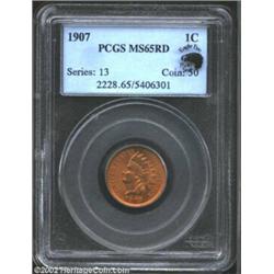 1907 1C MS65 Red PCGS. Eagle Eye Photo Seal. A sharply struck Gem that has imposing luster and impre