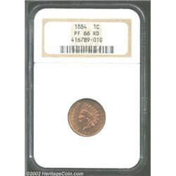 1884 1C PR66 Red NGC. A gorgeous razor-sharp Gem with lovely rose-gold color, immaculate surfaces, a